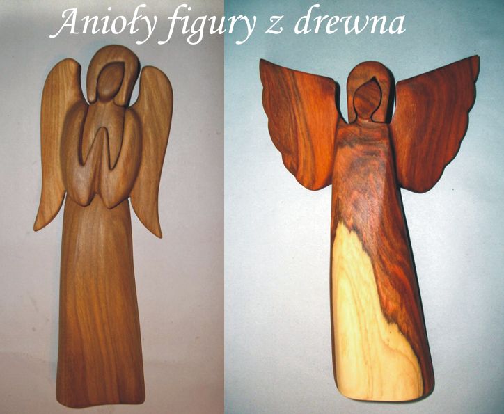 Anioł, drewniane statuetki