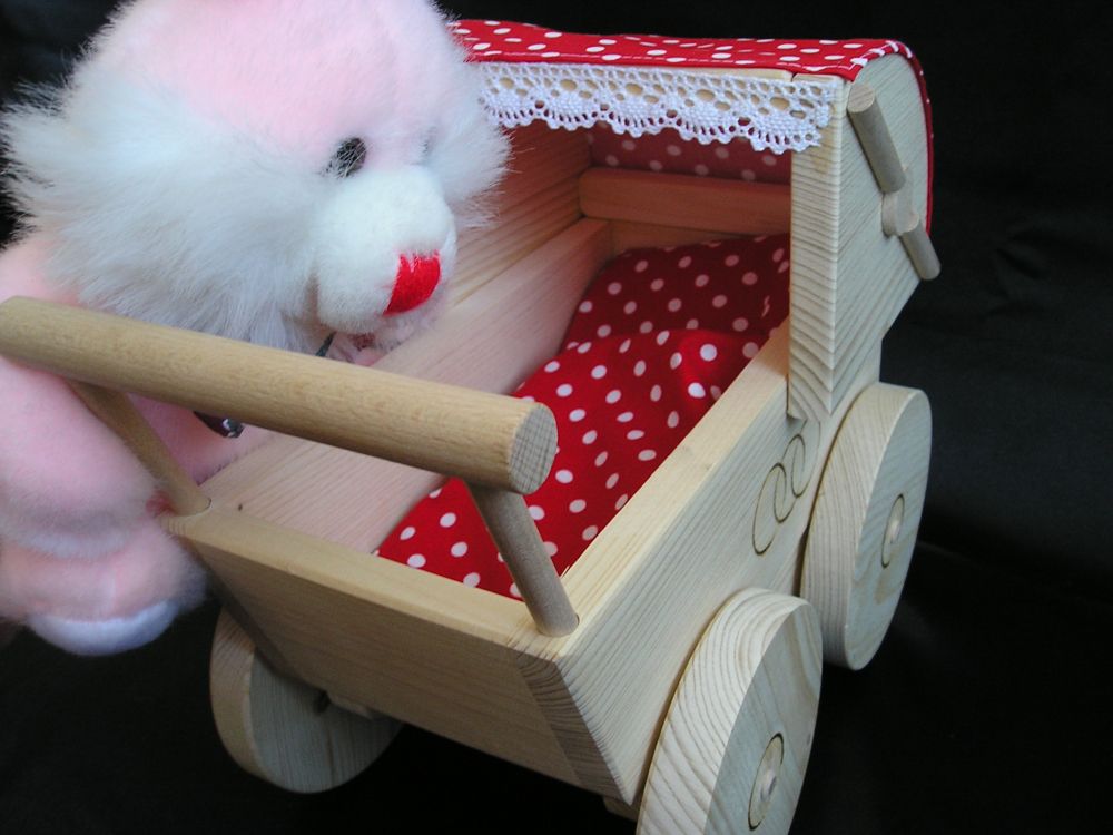 Wózek dla lalki z drewnia