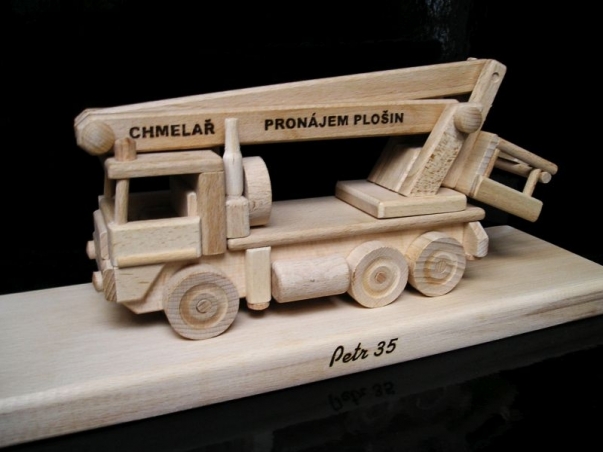 Ciężarówka i samochód z drewna, zabawki Drewniane