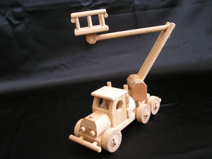 Samochód drewniany dźwig Drewniane zabawki, samoloty