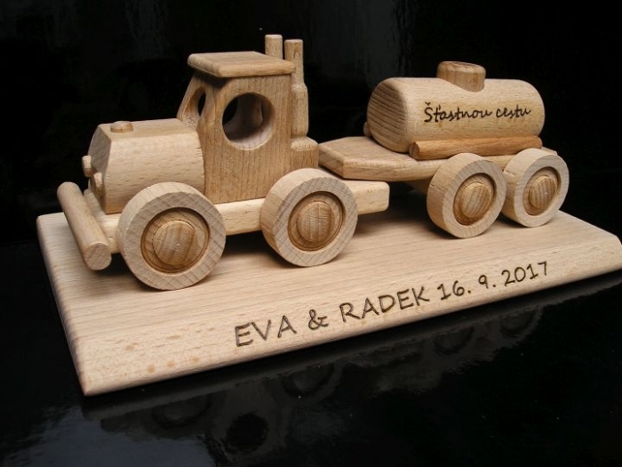 Samochód cysterna Ciężarówka prezent Drewniane zabawki