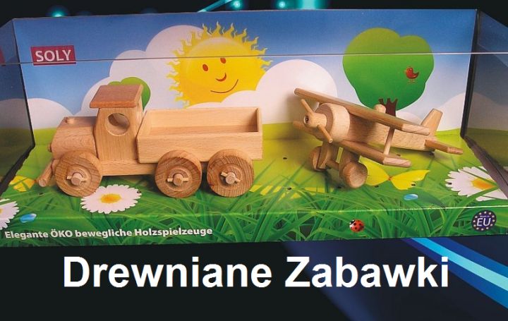 Ciężarówka i samolot drewniane zabawki