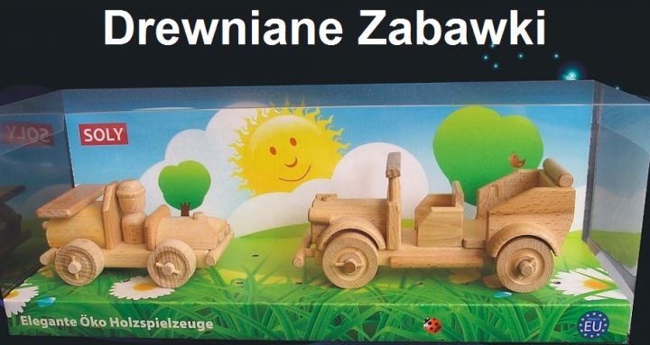 Drewniane zabawki samochody weterani