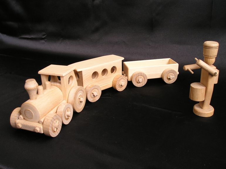 drewniane prezenty pociągi zabawki