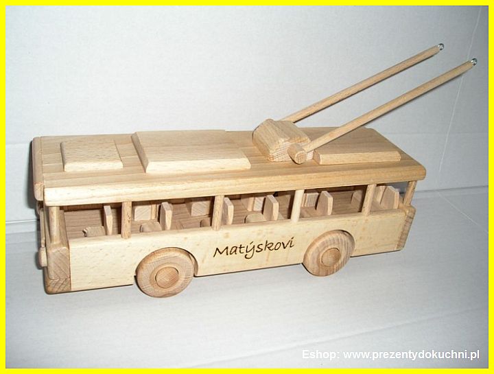 trolejbus, drewniana zabawka sklep
