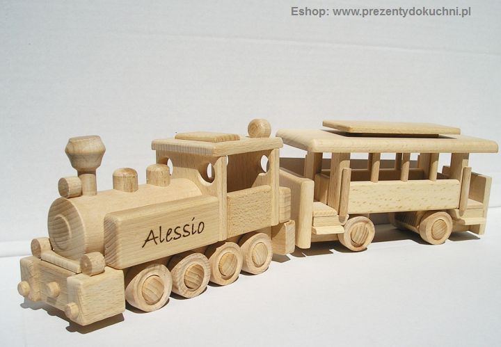 Drewniane zabawki pociągu - lokomotiwa