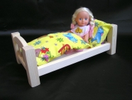 Łóżko drewniane dla lalek, zabawka