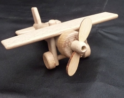 Drewniany samolot, 1x obracające śmigła, zabawka