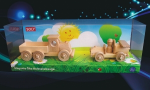 Ciężarówka i samochód z drewna, zabawki