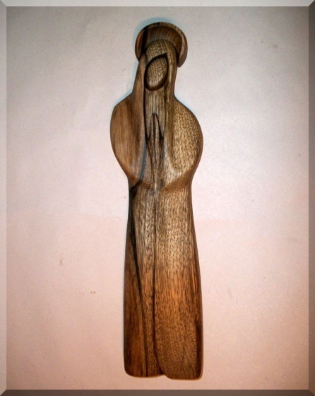 Najświętsza Maryja Panna z aureolą, drewniana rzeźba 