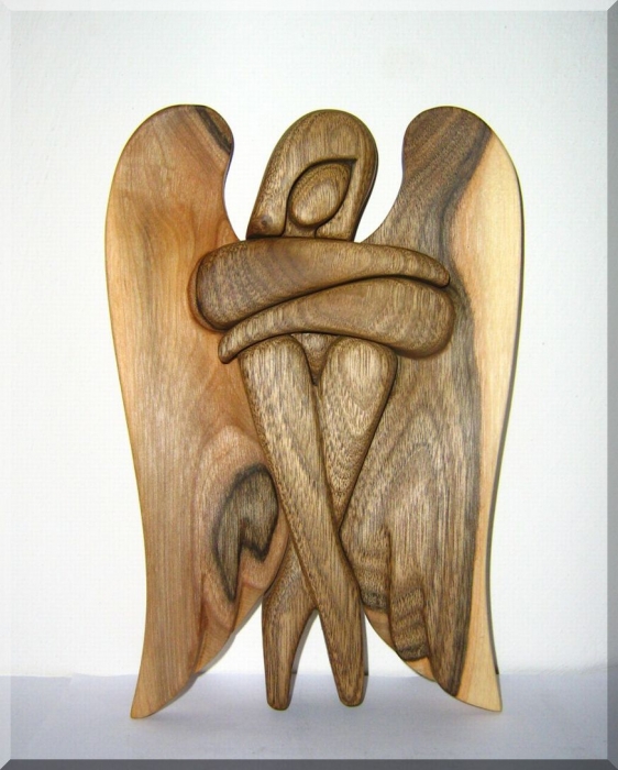 Anioły figury z drewna