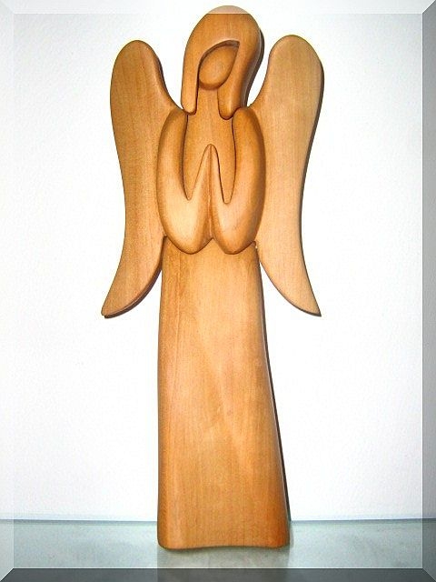  Anioł Stróż, drewniana statua 
