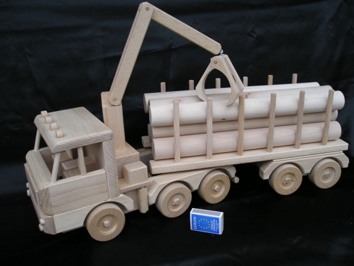 Ciężarówka, ciężarówka z przyczepą, leśnictwo drewna, zabawka