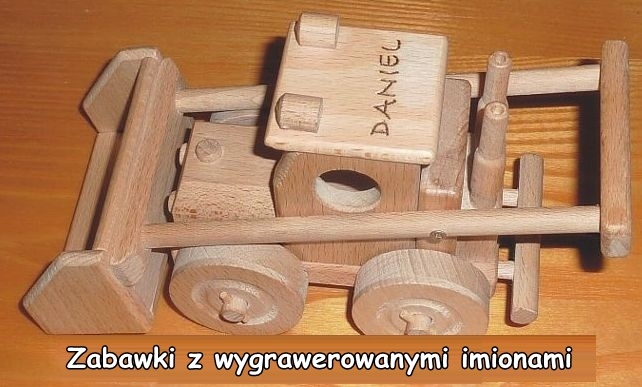 Ladowarka z drewnia zabawka