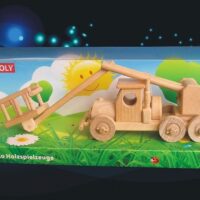 Drewniany pojazd z platformą - platforma samochodowa - zabawka sklep