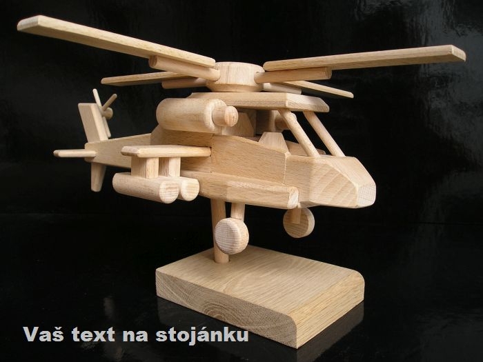 Drewniany model helikoptera – prezenty z dedykacją