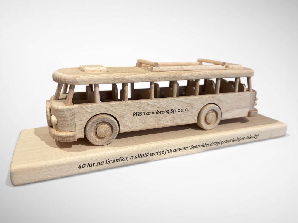 Autobus pojazdy transportowe drewniane modele z grawerem